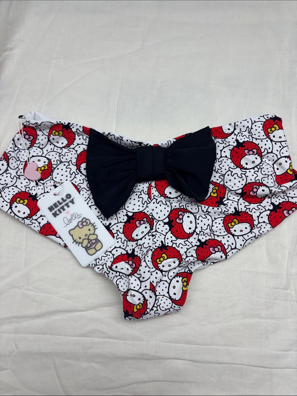 Hello Kitty Strawberries Bikini Bottom with Black Bow